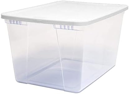 HOMZ Snaplock, Large Clear Plastic Storage Organizer Bins w/Lids, 2 Pack | Stackable Container Set for Home, Office Shelves, Kitchen, Garage, and Bathroom Organization - Image 4