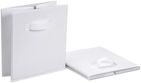 Amazon Basics Collapsible Fabric Storage Cubes Organizer with Handles,Sturdy,White,10.5-x-10.5-x-11-inch,6 Count (Pack of 5) - Image 4
