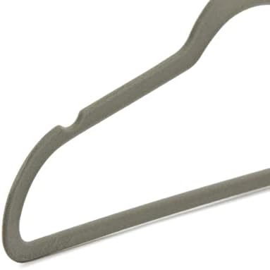 Amazon Basics Slim Velvet Non-Slip Space Saving Suit Clothes Hangers, Closet Organizer, Gray/Silver, 50-Pack - Image 4