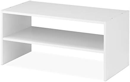 Whitmor Wood Stackable 2-Shelf Shoe Rack, White, 24 inches by Whitmor