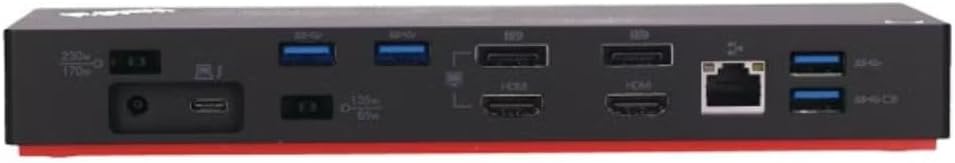 Lenovo USA ThinkPad Thunderbolt 3 Dock Gen 2 135W (40AN0135US) Dual UHD 4K Display Capability, 2 HDMI, 2 DP, USB-C, USB 3.1, Black - Image 3