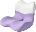 X Large Memory Foam Seat Cushion Lumbar Support Pillow for Sciatica & Tailbone Pressure Relief Coccyx Pad for Office Chair, Car,Wheelchair,Home,Office-Purple by Karmadrenix