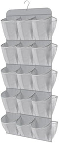 MISSLO 30 Large Pockets Dual Sided Hanging Shoe Organizer for Closet with Rotating Hanger Hanging Shoe Shelves, Grey by MISSLO