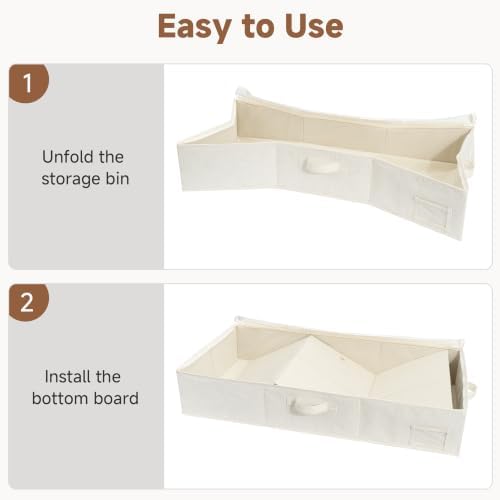 StorageWorks 6 Inch Low Profile Under Bed Storage Containers with Clear Lid | Reinforced Structure, Resists Sagging, Handles & Label Holder, Foldable Stackable Closet Storage for Clothes, Blankets, Toys - Image 7