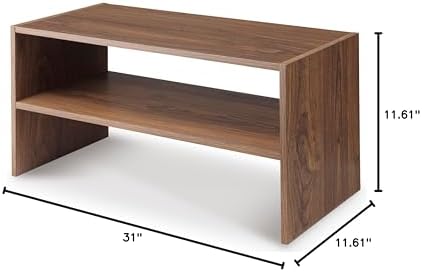 Whitmor Wood Stackable 2-Shelf Shoe Rack, Walnut, 31 inches，2 Pack - Image 3