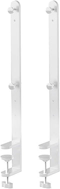 2 Pack Extended Desk Clamp for Pegboard, Nailless Metal Desktop Fixing Bracket with 41.5cm Height, Adjustable Office Gaming Accessory for 1-5.5cm Thick Desks, White by LivGrain