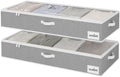 StorageWorks 7 Inch Low Profile Under Bed Storage Containers with Clear Lid | Reinforced Structure, Resists Sagging, Handles & Label Holder, Foldable Stackable Closet Storage for Clothes, Blankets, Toys by StorageWorks