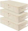 punemi Sturdy Under Bed Wedding Dress Storage Box, 3Pack, Beige | Rigid Sides & Bottom, 50L Large Capacity for Evening Gowns & Heirlooms, Ideal for Closet, Shelf & Cabinet Storage by Punemi