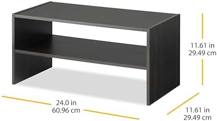 Whitmor Wood Stackable 2-Shelf Shoe Rack, 24 INCH, Espresso，2 Pack - Image 3