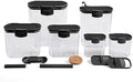 Progressive ProKeeper Baker's Airtight Kitchen Storage Canister Container Set for Flour, Sugar & More, Keeps Ingredients Fresh, with Accessories (Black, 6- Piece) by ProgressiveInternational