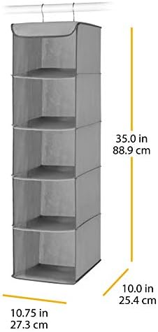 Whitmor 5 Section Closet Organizer - Hanging Shelves with Sturdy Metal Frame - Image 3