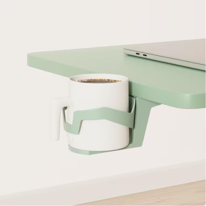 FLEXISPOT H7 28" Pneumatic Height-Adjustable Overbed Table with Wheels | C-shaped bedside table TV Tray,Medical End Side Table,Laptop desk for sofa and home office use,27.6"W x 15.7"D,Mint Green - Image 7