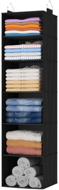Lifewit Hanging Closet Organizer and Storage for Clothes 6 Tier | Portable, Foldable, Fabric, Top of Shelves with 2 Sturdy Hooks, Clothing Organization for Wardrobe, Dorm, Bedroom, Black by Lifewit