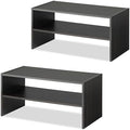 Whitmor Wood Stackable 2-Shelf Shoe Rack, 24 INCH, Espresso，2 Pack by Whitmor