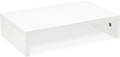 TEAMIX White Monitor Stand Riser for Desk, Small Computer/Laptop Stand Wood | 14.2"L x 9.5"W, Holds 80 lbs, Desktop Organizer Shelf, Ergonomic Morden Design, Easy Assembly, For Home Office, Gaming by TEAMIX