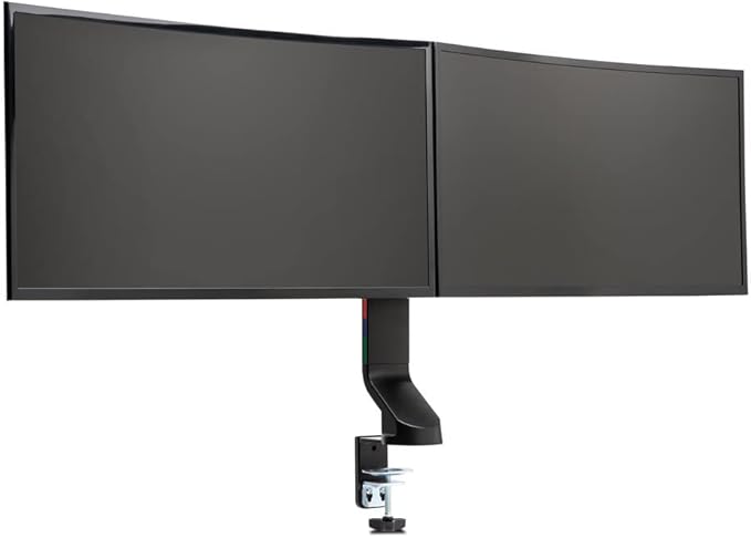 Kensington Dual Monitor Mount for Desk, C-clamp Vesa Monitor Stand Fits 2 Ultrawide Monitors Up to 27 Inches, Low Profile Stand, Height Adjustable Rotating Free Standing Arm, Black - Image 4