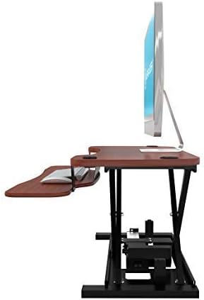 PowerPro 36 Inch Electric Standing Desk Converter – Push-Button Height Adjustable Sit to Stand Desk Riser for Dual Monitors & Laptop – Motorized Desktop Workstation with Wide Keyboard Tray - Image 9