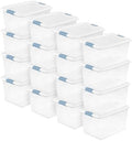 Sterilite Latching Box with Lids for Home and Office, 64 Quart, 16-Pack | Heavy-Duty and Stackable Plastic Containers with Latches for Closet, Cabinet, Bedroom, Bathroom and Dorm Room Organization by Sterilite