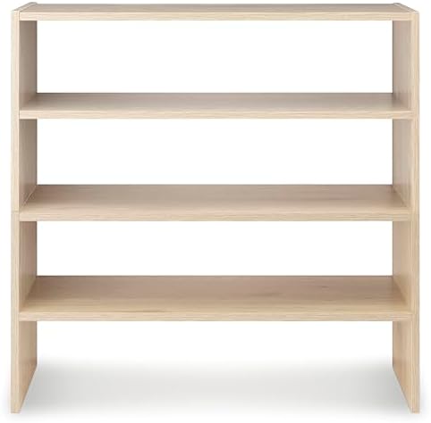 Whitmor Wood Stackable 2-Shelf Shoe Rack, White Oak, 24 inches - Image 6