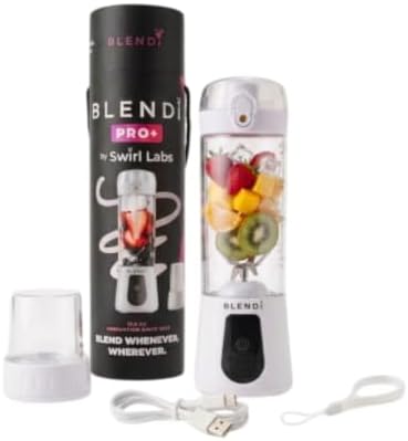 BLENDi Pro+ Portable Blender (17.5oz, White) – Powerful Ice Crushing 120W Motor, USB-C Rechargeable, Cordless Personal Blender Smoothies & Shakes – BPA-Free, Travel-Friendly by BLENDi
