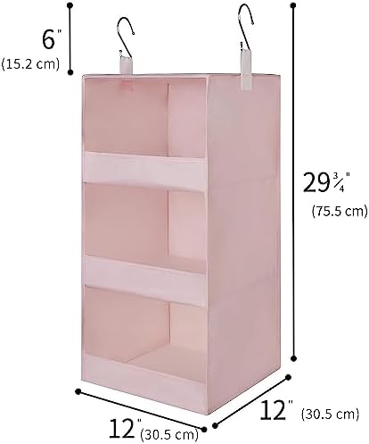 GRANNY SAYS 3-Shelf Hanging Closet Organizer, Foldable Storage, Pink | 33 lb Capacity, No-Sag Support, Keeps Clothes Neat, Folds Flat, Fits RV, Dorm & Small Closets - Image 3