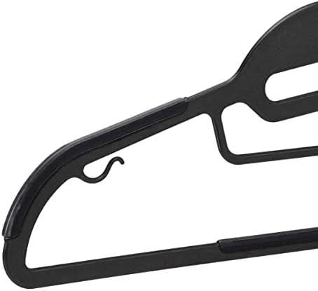 Amazon Basics Non-slip Heavy Duty Space Saving Plastic Hangers with Rubber and Horizontal Bar, Lightweight, Gray, Pack of 50 - Image 6