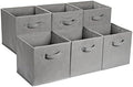 Amazon Basics Collapsible Fabric Storage Cube Bins Organizer with Handles for Organizing, Sturdy, Gray, 13 x 13 x 13 inch, 6-Pack by AmazonBasics