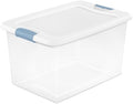 Sterilite 18-Pack Latching Box, Under Bed Storage Bins with Lids, Clear Plastic, 64 Quart - Heavy-Duty Organizing Containers for Closet, Bathroom, and Office by Sterilite