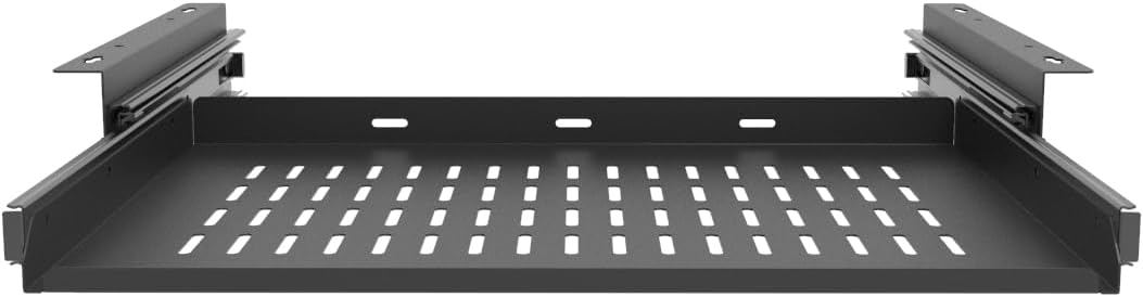 Sliding Under Desk Laptop Mount Shelf with Air Vents, 16" W - Image 6