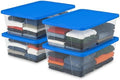 HOMZ Snaplock, Small Clear Plastic Storage Organizer Bins w/Lids, 4 Pack | Stackable Container Set for Home, Office Shelves, Kitchen, Garage, and Bathroom Organization by Homz