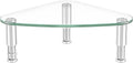 Hemudu Clear Glass Computer Monitor Riser / Triangle Desktop Universal Corner Stand for Computer Monitor & Laptop HD01T-003 by HEMUDU