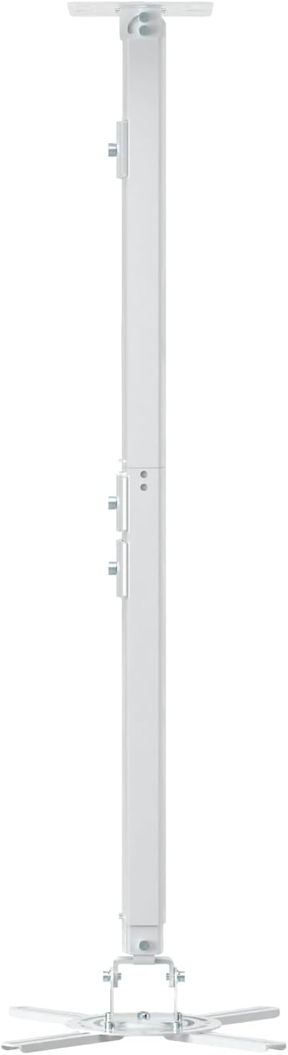 suptek White Projector Ceiling Mount Bracket Fits Flat or Sloped Ceiling Height Adjustable with Extendable Length 30.7-49.21inch,for LCD/DLP Projectors,White (PR05LW) by suptek