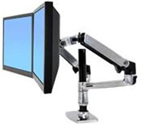 Ergotron – LX Vertical Stacking Dual Monitor Arm, VESA Desk Mount – for 2 Monitors Up to 24 Inches, 7 to 20 lbs Each – Polished Aluminum - Image 4