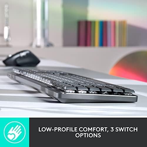 Logitech MX Mechanical Wireless Illuminated Keyboard Tactile - Graphite | Illuminated performance, backlit keys, Bluetooth, USB-C, macOS, Windows, Linux, iOS, Android, metal construction - Image 4
