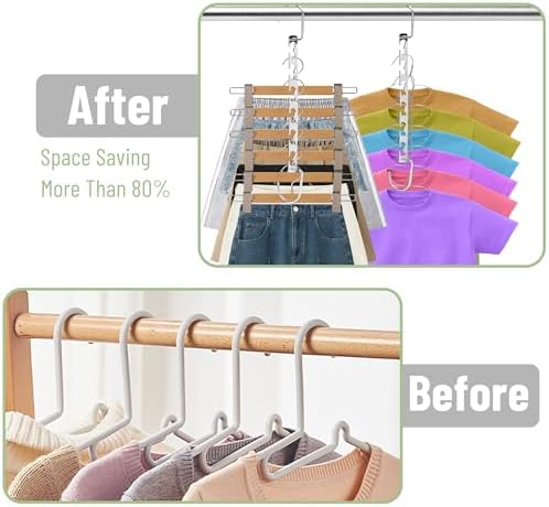 Mr. Pen- Metal Space Saving Hangers for Clothes, 20 Pack, 6 Slots | 360° Rotating Hooks, Metal Hangers, Wardrobe Organizer, Magic Cascading Hanger, Closet Space Saver - Image 6