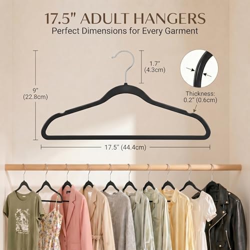 SMARTOR Plastic Hangers 50 Pack, Heavy Duty Plastic Hangers for Clothes | Non-velvet Slim Hangers with 360° Swivel Hook & Clothes Thin Hanger - Durable Coat Hangars, Space Saving Hanger - Black - Image 5