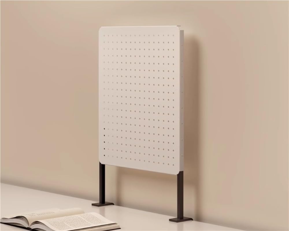 Clamp-on Desk Pegboard, Carbon Steel Desktop Pegboard Organizer with 4 Hooks, Standing Peg Board for Home Office, Desk Organizer Desk Accessories, No-Drill(7.8x15.7in) - Image 6