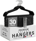 Utopia Home Velvet Hangers, Black, 30 Pack | Luxury Non-Slip Slim Pant & Coat Hangers | Strong Space-Saving Clothes Hangers | 360° Swivel Hook by UTOPIAHOME