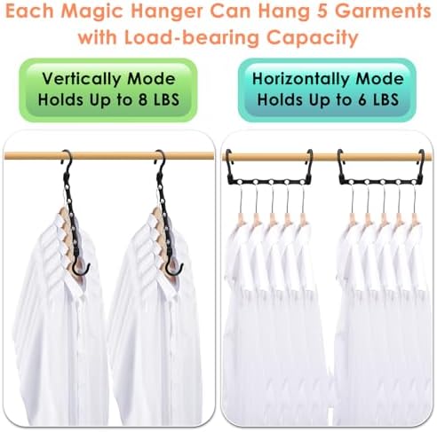 Closet Organizers and Storage, Magic Space Saving Hangers for 60 Heavy Clothes, College Dorm Room Essentials, Sturdy 360° Swivel Hooks Cascading Hanger, Bedroom Home Organization Essentials, 12 Pack - Image 5