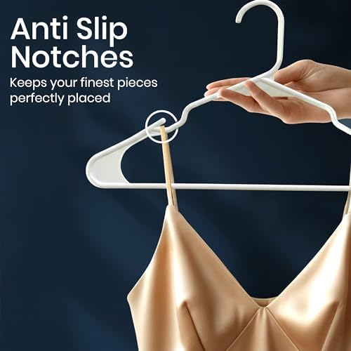 Utopia Home Plastic Hangers 20 Pack – Space Saving Clothes Hanger White | Durable & strong | Closet organizer & storage | Ideal for apartments, dorms & stocking stuffers - Image 3