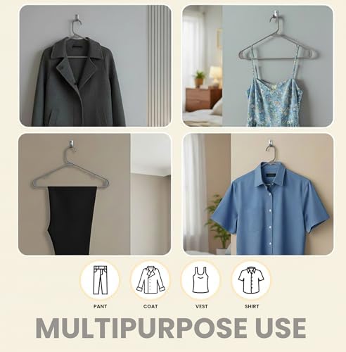 Utopia Home Plastic Hangers 30 Pack – Built-in Strap Hooks Grey | Space saving | Durable & strong | Closet organizer | Ideal for shirts, pants, skirts & coats - Image 4