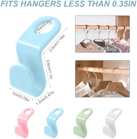 50 PCS Space Saving Hanger - Clothes Connector Hooks, Stacking Space Saver, Plastic Closet Organizers and Storage Extender for Heavy Duty Cascading Connection - Image 3