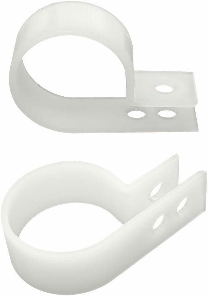 50Pcs 1 Inch R-Type Nylon Cable Clamps for Cable Wire Management | Durable Nylon Material, R-Shape Cable Holder, 1 Inch Opening Size, Multi-Hole Mount Base, Neat Wire Organization - Image 2