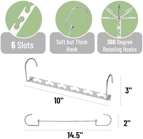 Mr. Pen- Metal Space Saving Hangers for Clothes, 20 Pack, 6 Slots | 360° Rotating Hooks, Metal Hangers, Wardrobe Organizer, Magic Cascading Hanger, Closet Space Saver - Image 3