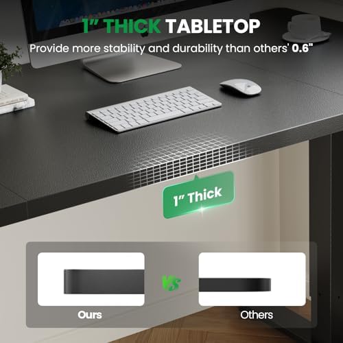 Black 60x28 in Electric Standing Desk, 1 Inch Thick Tabletop - Image 3
