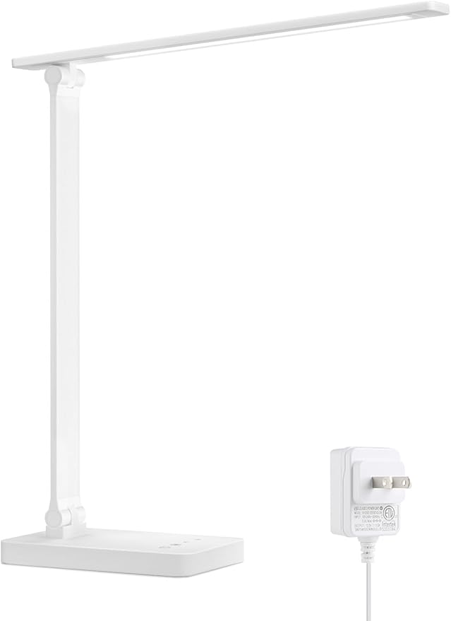 Lepro LED Desk Lamp 9.5W 800lm, Metal Desk Light for Home Office, White | 5 Colors 5 Brightness, Dimmable Task Light, Eye Caring, Home Office Desktop Lamp for Reading, Crafting, Sewing, Puzzle, Nail by Lepro