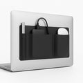 3-Pocket Adhesive Laptop Pouch Organizer - Stick-On Mouse & Hard Drive Holder for Laptop | Slim Reusable 3M Computer Pocket for SSD, Cables, Mouse, Chargers & Tech Accessories (10.7" x 5.5") by KAAS+HAUS