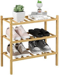 ROMGUAR CRAFT 3-Tier Bamboo Small Shoe Rack, Free Standing Wood Shoe Shelf Storage Organizer for Closet Entryway Stackable (Natural) by ROMGUAR+CRAFT