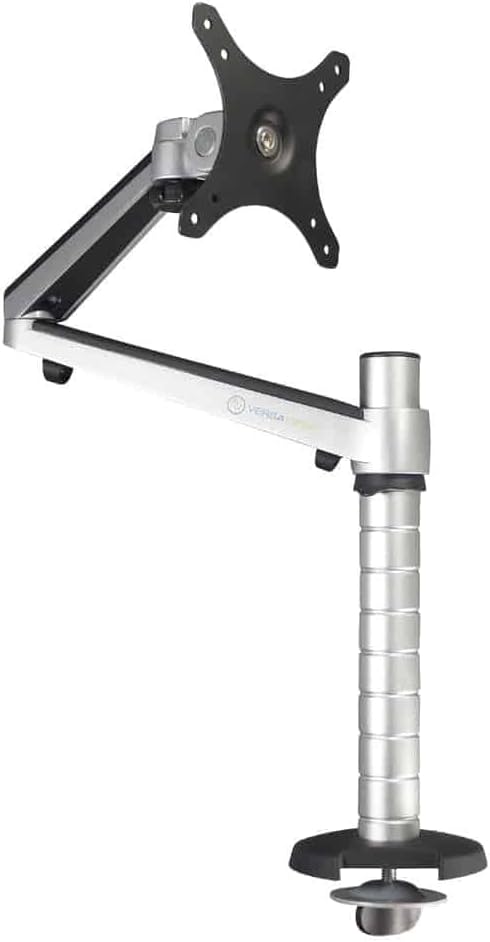 OmniView Single Monitor Stand - Height Adjustable Arm for 13” to 27" Flat or Curved Screens - 360° Rotation & VESA Compatible - Sturdy Desk Mount Holds up to 15 lbs | Black by VERSADESK