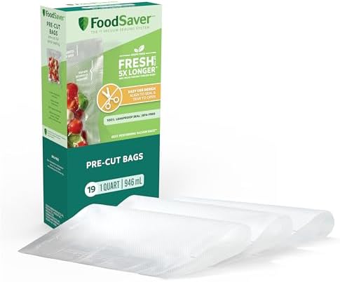 FoodSaver Quart Pre-Cut Vacuum Seal Bags, Easy Use Vacuum Storage Bags, Align to Seal and Tear to Open Vacuum Sealer Storage Bags, 19 Pack - Image 2